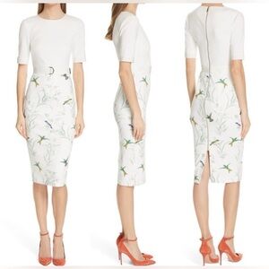 Ted Baker White Floral Pencil dress